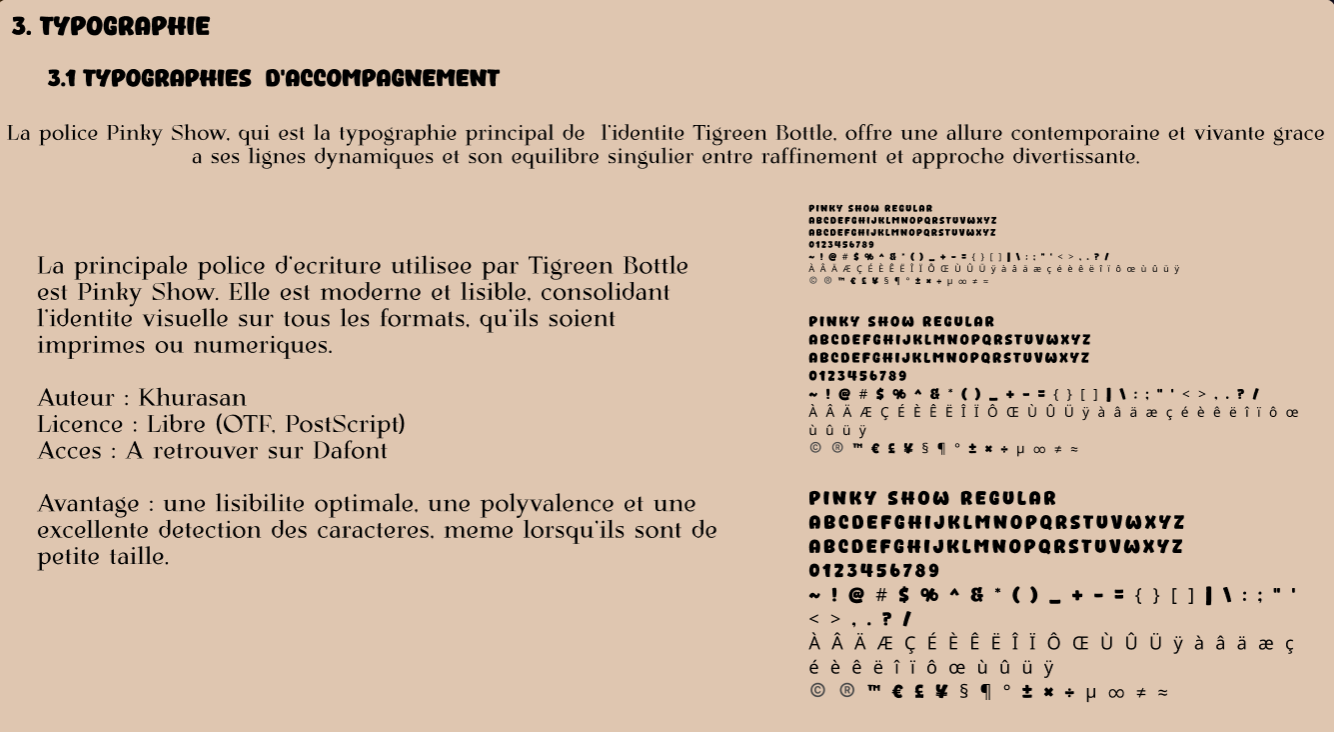 Typographie de la charte